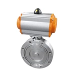 GI Stainless Steel Wafer Type Flange Pneumatic Shutoff Vacuum Butterfly Valve