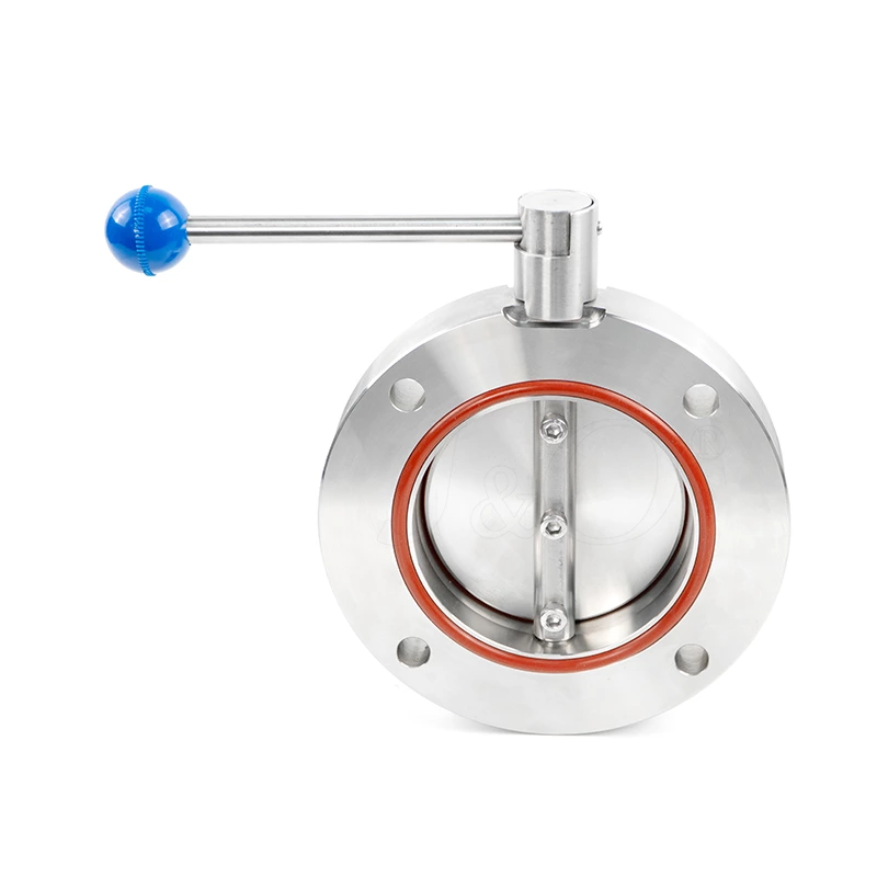 GI Stainless Steel SS304 SS316L Flange Manual High Vacuum Butterfly Valve