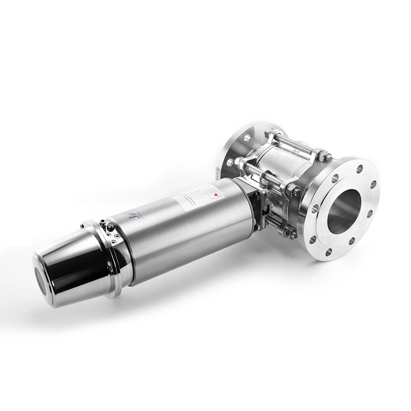 Hygienic 3PC Flanged Ball Valve With Vertical Stainless Steel Pneumatic Actuator