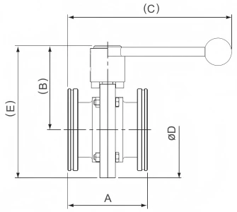 Stainless Steel SS304 SS316L KF ISO Vacuum Butterfly Valve