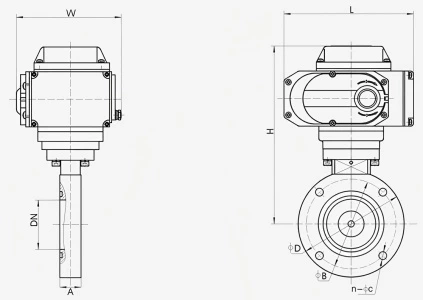 GI Stainless Steel Wafer Type Flange Pneumatic Shutoff Vacuum Butterfly Valve
