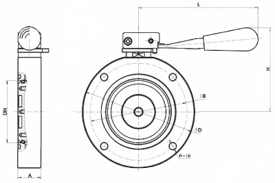 GI Stainless Steel Wafer Type Flange Manual Vacuum Butterfly Valve