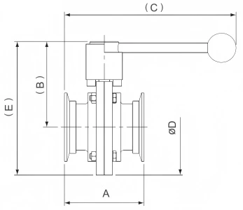 Stainless Steel SS304 SS316L KF ISO Vacuum Butterfly Valve