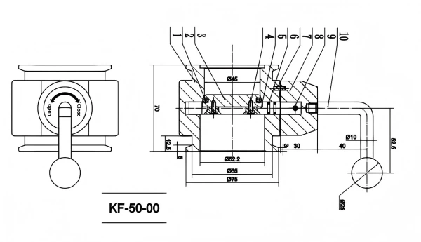 Stainless Steel Ball Type KF Vaccum Butterfly Valve