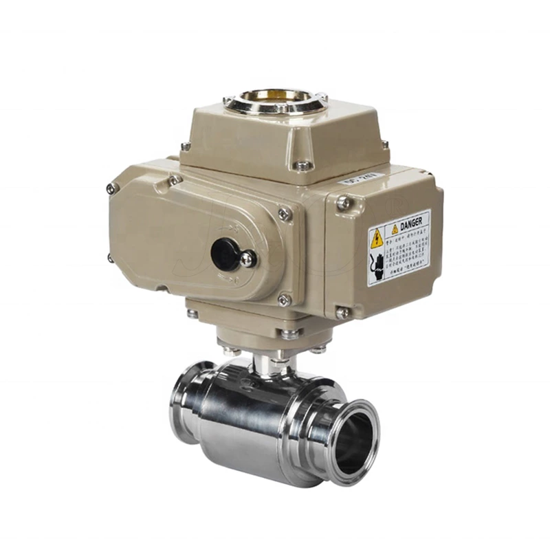 Sanitary Stainless Steel Hygienic Electric Actuator 2-way Tri Clamp Ball Valve