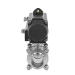 Sanitary Stainless Steel SS316L Pneumatic Hygienic Encapsulated 3PC 3-Piece Tri-Clamp Ball Valve