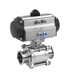 Sanitary Stainless Steel SS316L Pneumatic Hygienic Encapsulated 3PC 3-Piece Tri-Clamp Ball Valve