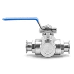 Stainless Steel Manual 3-way Vacuum Ball Valve with ISO5211 Pad