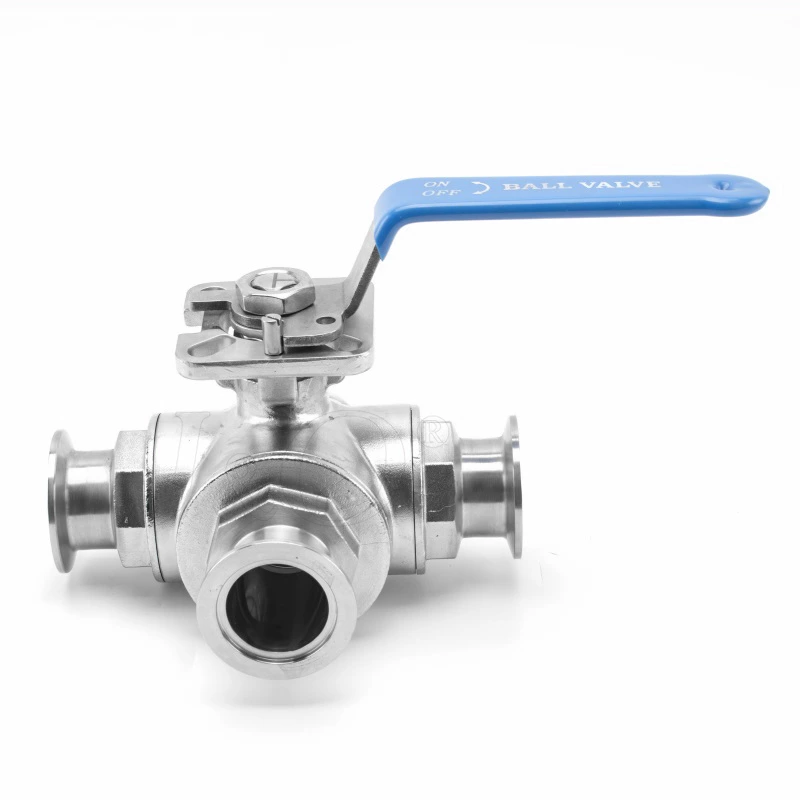 Stainless Steel Manual 3-way Vacuum Ball Valve with ISO5211 Pad