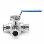 Stainless Steel Manual 3-way Vacuum Ball Valve with ISO5211 Pad