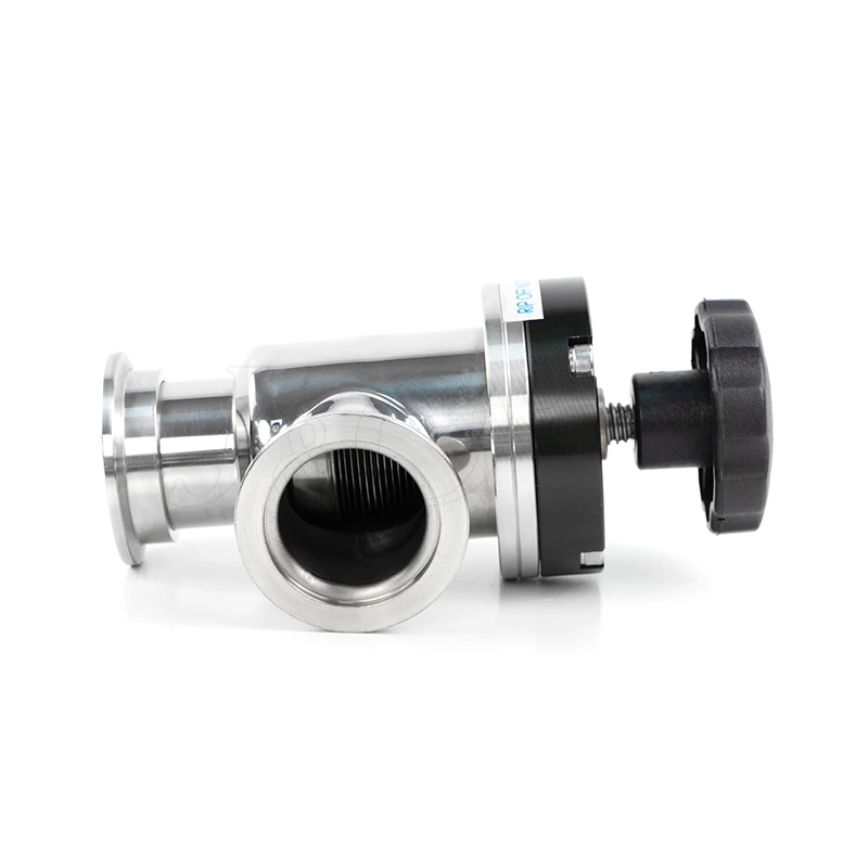 Stainless Steel SS304 Manual KF Poppet Vacuum Angle Valve with Bellows