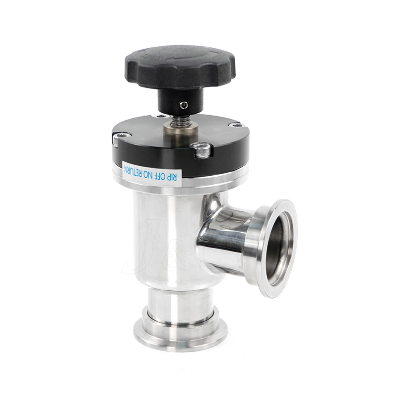 Stainless Steel SS304 Manual KF Poppet Vacuum Angle Valve with Bellows