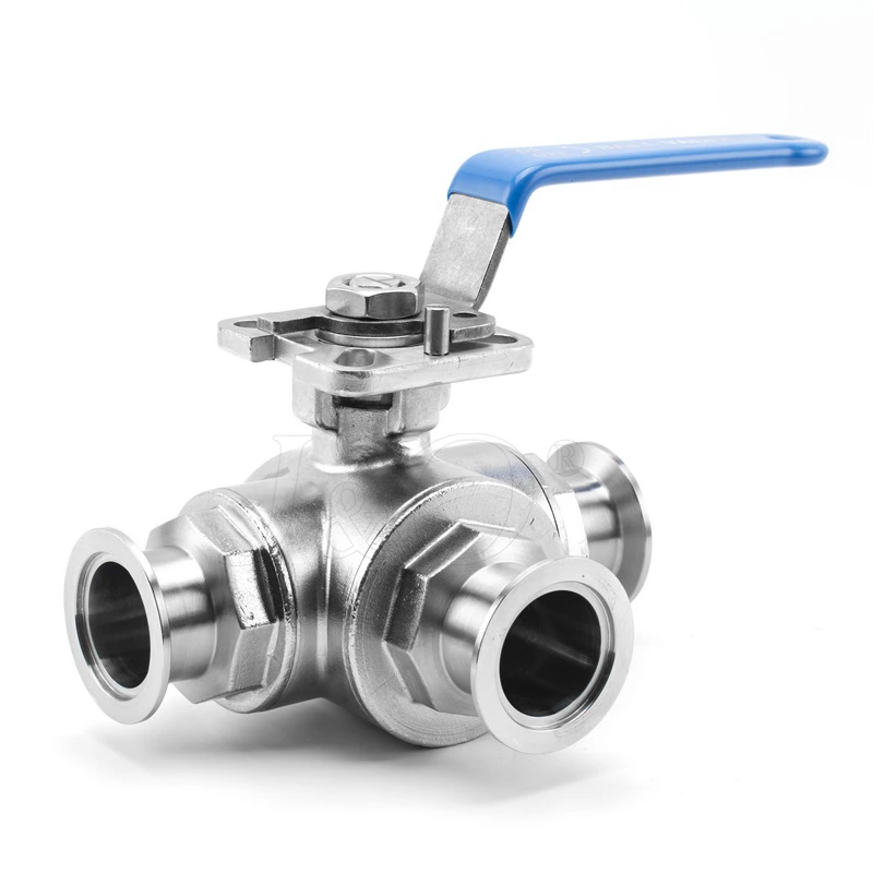 Stainless Steel Manual 3-way Vacuum Ball Valve with ISO5211 Pad