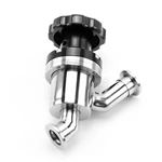 Stainless Steel SS304 Manual Y-inline Vacuum Angle Valve with Bellows