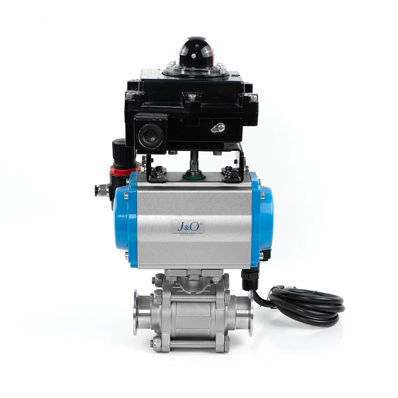 Stainless Steel SS304 Pneumatic Actuator 3-piece 3PC KF ISO Vaccum Ball Valve
