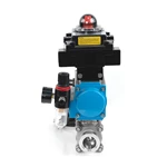Stainless Steel SS304 Pneumatic Actuator 3-piece 3PC KF ISO Vaccum Ball Valve