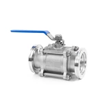 Stainless Steel SS304 SS316L Manual 3-PIECE 3PC ISO Vaccum Ball Valve