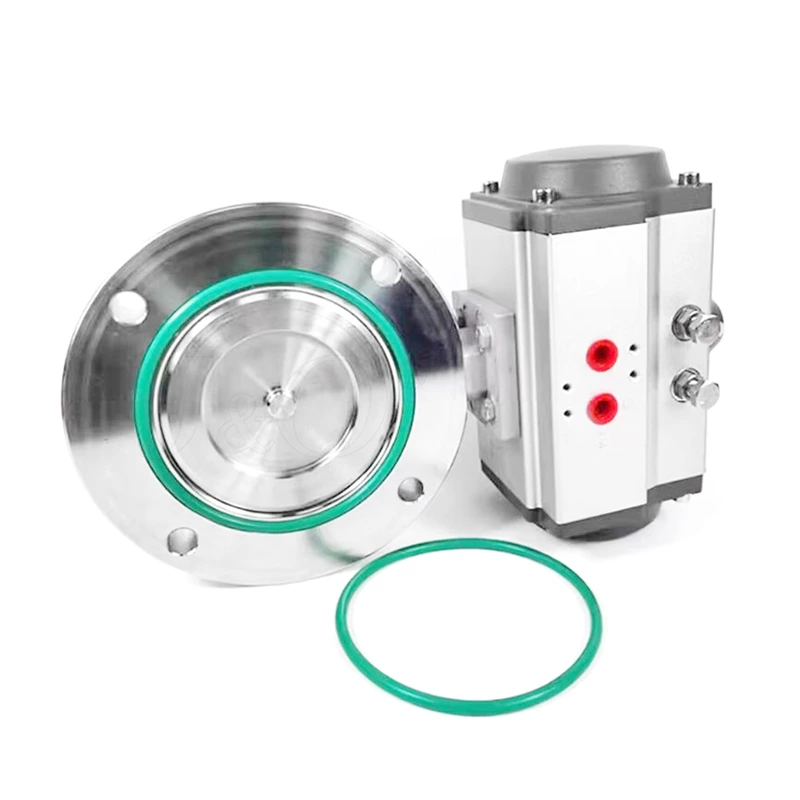 GI Stainless Steel Wafer Type Flange Pneumatic Shutoff Vacuum Butterfly Valve