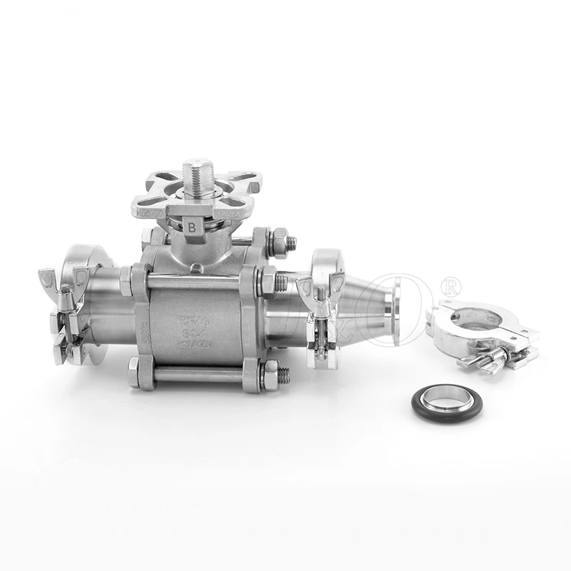 Stainless Steel Manual 3PC KF Vaccum Ball Valve with ISO5211 Pad
