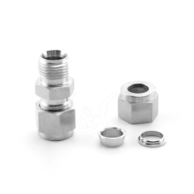 Stainless Steel Double Ferrule Straight-through Fittings Equal Union