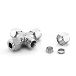 Stainless Steel Double Ferrule Tube Compression Fittings Union Cross