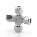 Stainless Steel Double Ferrule Tube Compression Fittings Union Cross