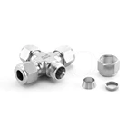 Stainless Steel Double Ferrule Tube Compression Fittings Union Cross