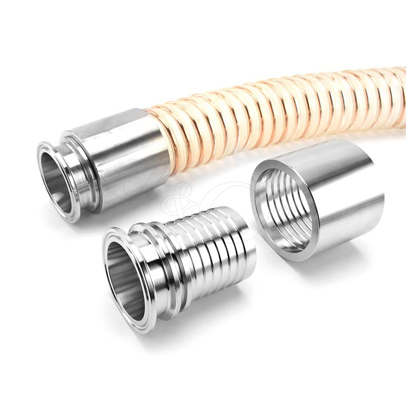 Sanitary Food Grade Tri-Clamp Coupling Hose Tail For Powder Transportation