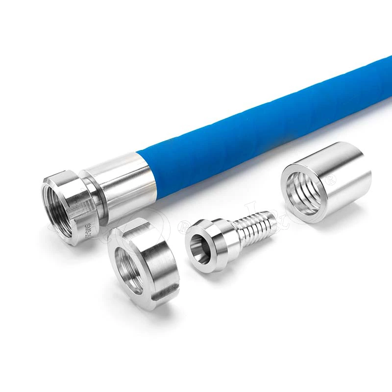 Sanitary Flexible Joint Thread Hose Tail Coupling with Food Grade Reinforced Steel Wire EPDM Rubber Hose