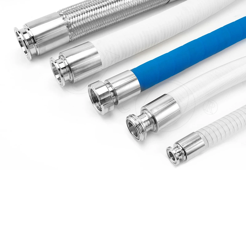 Food Grade Pharmaceutical Tri-Clamp Thread Coupling Tail Reinforced Seel Wire Flexible Hose