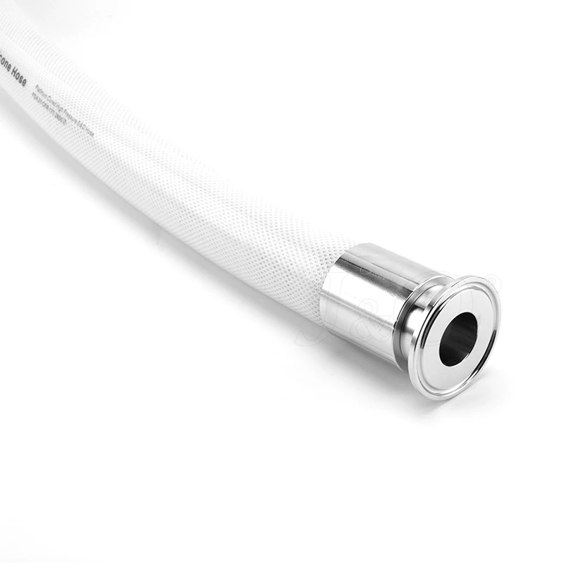 Sanitary Pharmaceutical Tri-Clamp Flexible Coupling Hose with Reticulated Silicone Reinforced Steel Wire Hose