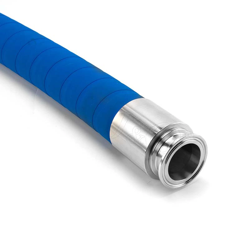 Sanitary Tri-Clamp Flexible Coupling Hose Tail with Foodflex EPDM Food Grade Reinforced Steel Wire EPDM Rubber Hose