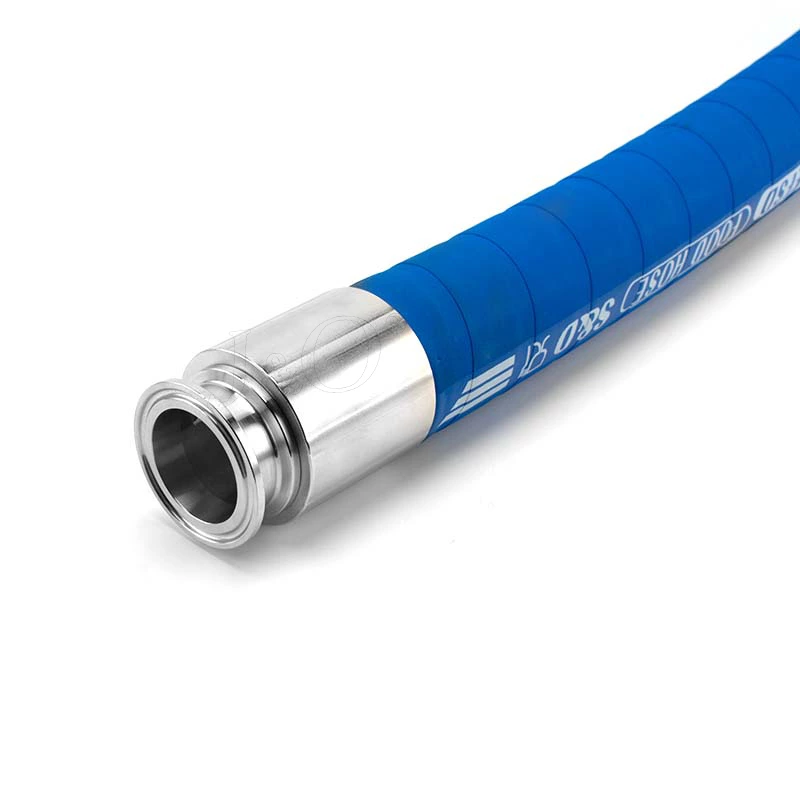 Sanitary Tri-Clamp Flexible Coupling Hose Tail with Foodflex EPDM Food Grade Reinforced Steel Wire EPDM Rubber Hose