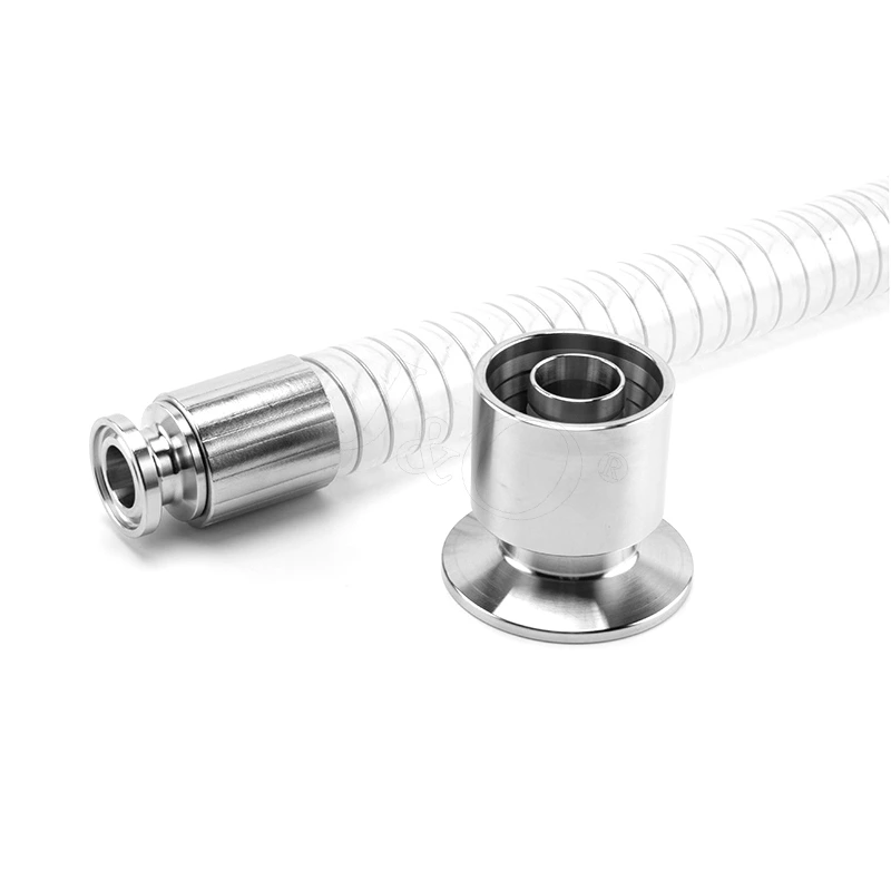 Sanitary Ferrule Clamp Coupling Hose with Food Grade Transparent Silicone Steel Wire Hose