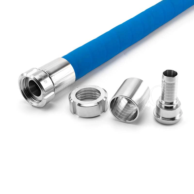 Sanitary Flexible Joint Thread Hose Tail Coupling with Food Grade Reinforced Steel Wire EPDM Rubber Hose