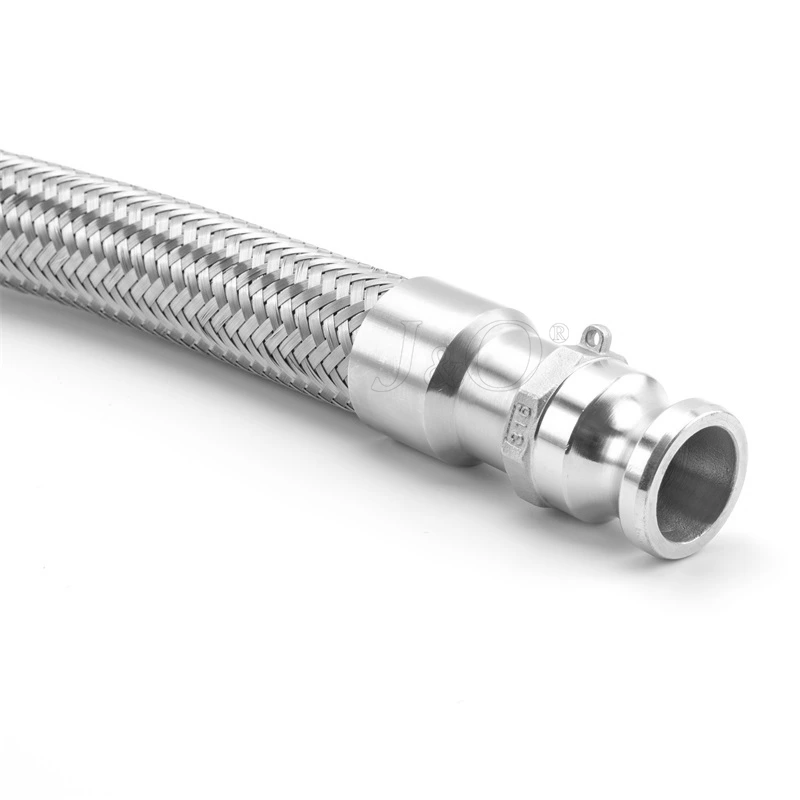 Food Grade Stainless Steel Braided Bellows Flexible Metal Hose With Camlock Coupling