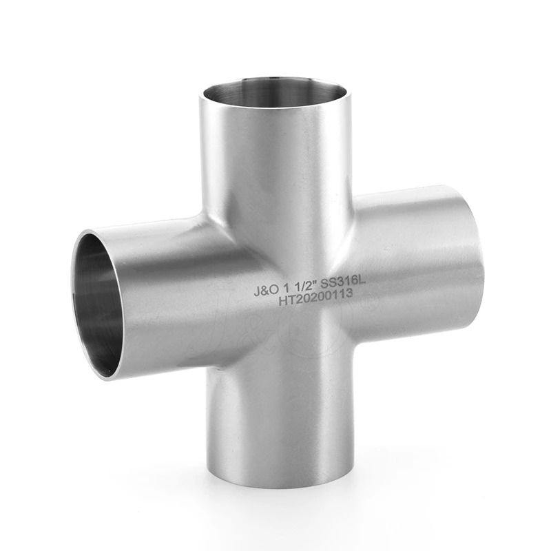 Sanitary Food Grade Stainless Steel Hygienic 3A SMS DIN AS BS ISO Welded Long Cross