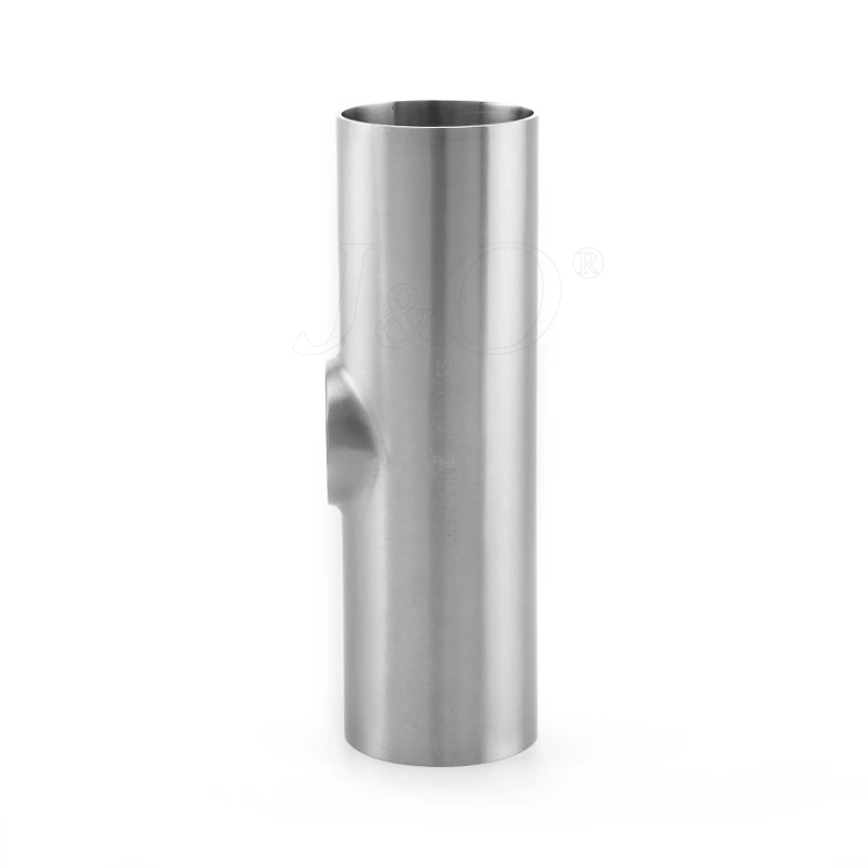 Hygienic Stainless Steel Food Grade SMS DIN 3A AS BS ISO Welded Short Pull Tee with Plain End