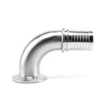 Sanitary Tri Clover Clamped 90 Degree Elbow Ferrule Hose Barb Rubber