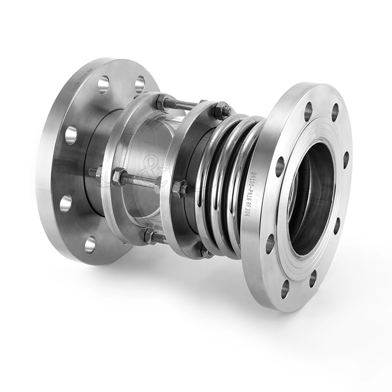 Stainless Steel Bellows Metal Hose Expansion Joint Flange Flexible Sight Glass Compensator